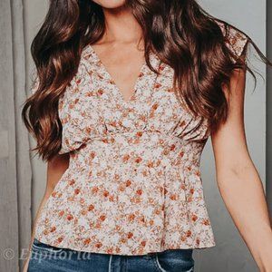 38277 Floral Peplum Top